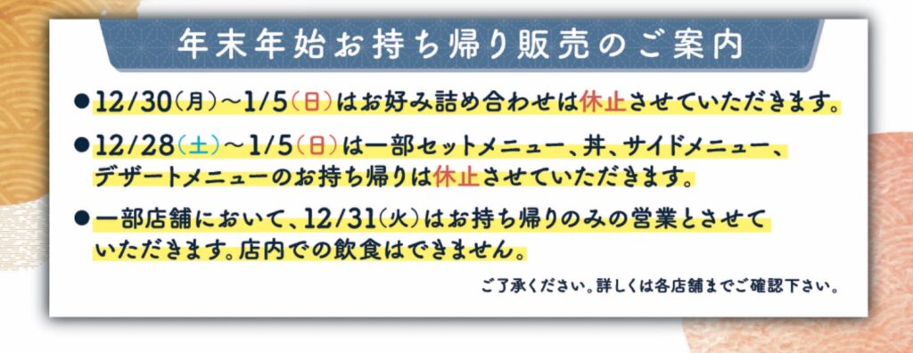 はま寿司年末年始