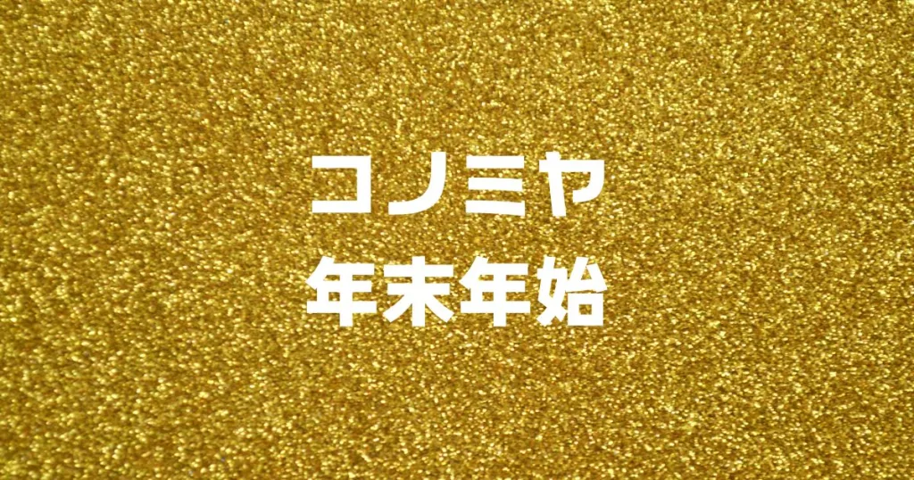 コノミヤ年末年始